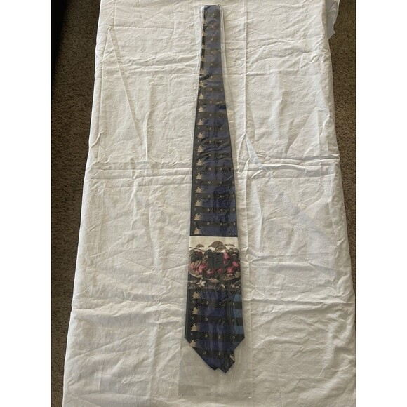 Other - Vintage 1980’s Claude Montana Red Fruit Tree 100% Silk Tie -Dead Stock - Italy